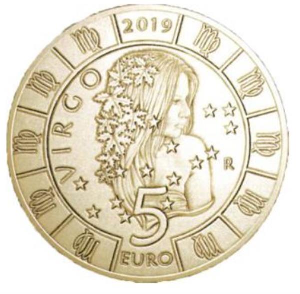 Grote foto san marino 5 euro 2019 zodiac maagd verzamelen munten overige