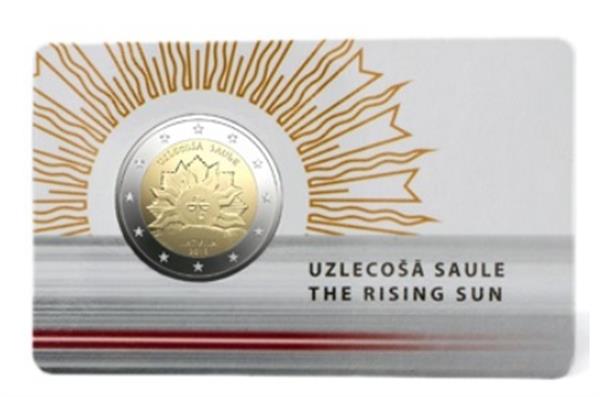 Grote foto letland 2 euro 2019 de opkomende zon coincard verzamelen munten overige