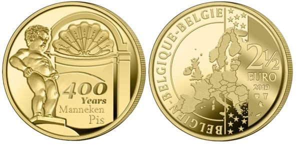 Grote foto belgi 2 5 euro 2019 manneken pis in munthouder verzamelen munten overige