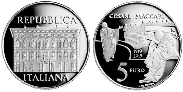 Grote foto itali 5 euro 2019 cesare maccari verzamelen munten overige