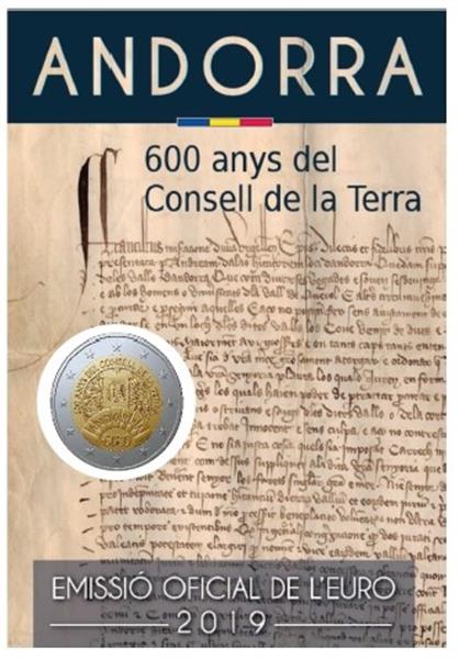 Grote foto andorra 2 euro 2019 600 jaar parlement van andorra verzamelen munten overige