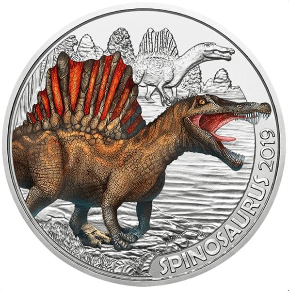 Grote foto oostenrijk 3 euro 2019 spinosaurus verzamelen munten overige