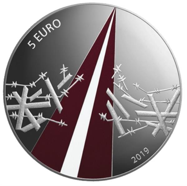 Grote foto letland 5 euro 2019 vrijheidsgevechten verzamelen munten overige