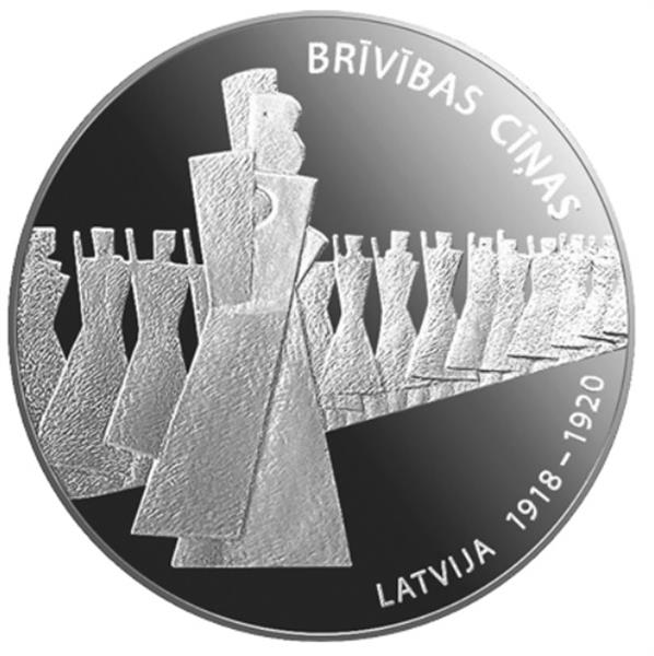 Grote foto letland 5 euro 2019 vrijheidsgevechten verzamelen munten overige