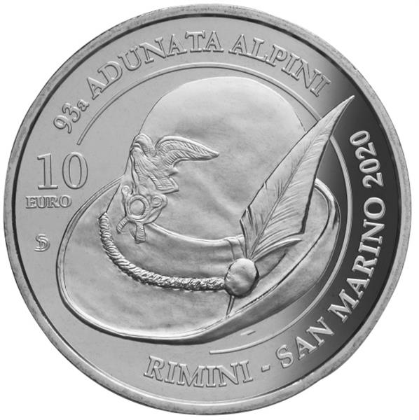 Grote foto san marino 10 euro 2020 alpini verzamelen munten overige