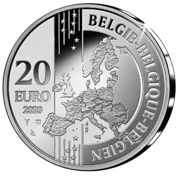 Grote foto belgi 20 euro 2020 de binnenstad van brugge verzamelen munten overige