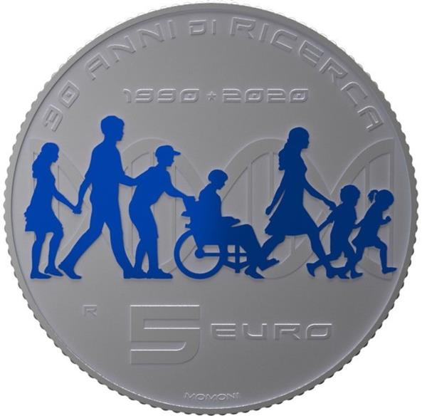 Grote foto itali 5 euro 2020 telethon foundation verzamelen munten overige