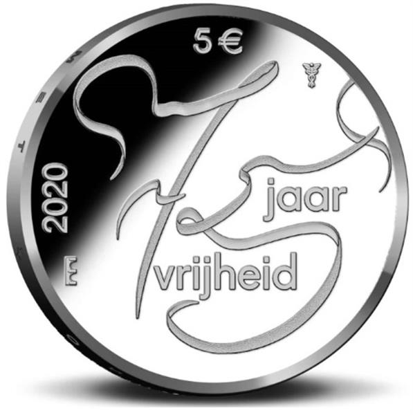 Grote foto nederland 5 euro 2020 75 jaar vrijheid unc verzamelen munten overige