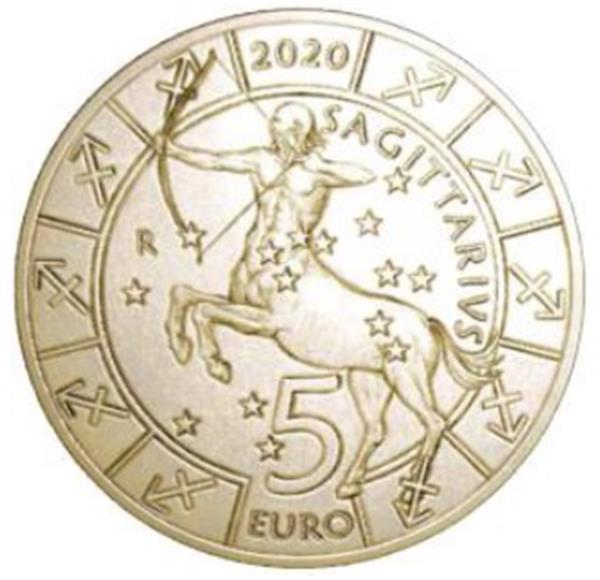 Grote foto san marino 5 euro 2020 zodiac boogschutter verzamelen munten overige