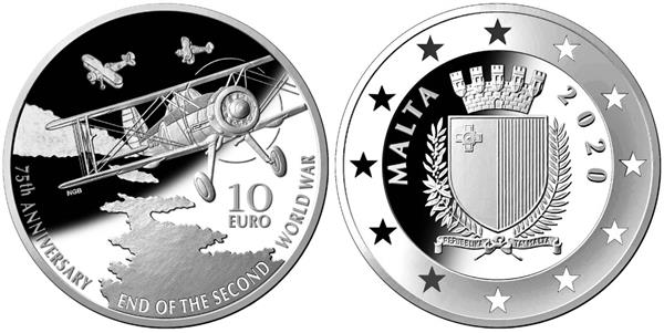 Grote foto malta 10 euro 2020 einde tweede wereldoorlog verzamelen munten overige