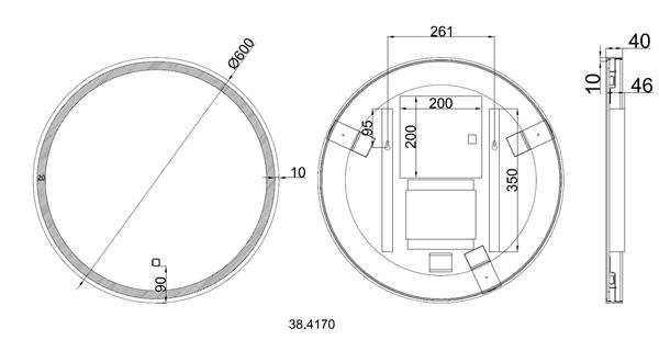 Grote foto maro spiegel 600mm rond led matzwart huis en inrichting woningdecoratie