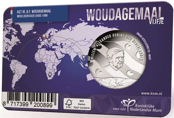Grote foto nederland 5 euro 2020 woudagemaal coincard unc verzamelen munten overige
