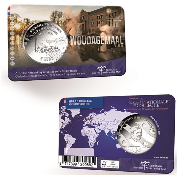 Grote foto nederland 5 euro 2020 woudagemaal coincard bu verzamelen munten overige