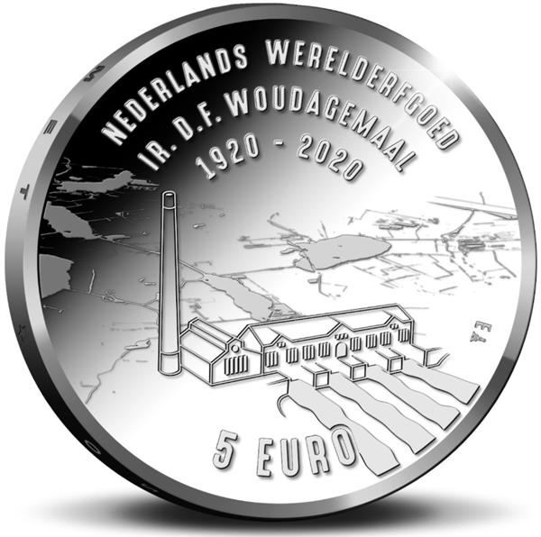 Grote foto nederland 5 euro 2020 woudagemaal coincard bu verzamelen munten overige