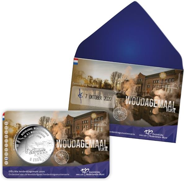 Grote foto nederland 5 euro 2020 woudagemaal eerste dag uitgifte verzamelen munten overige