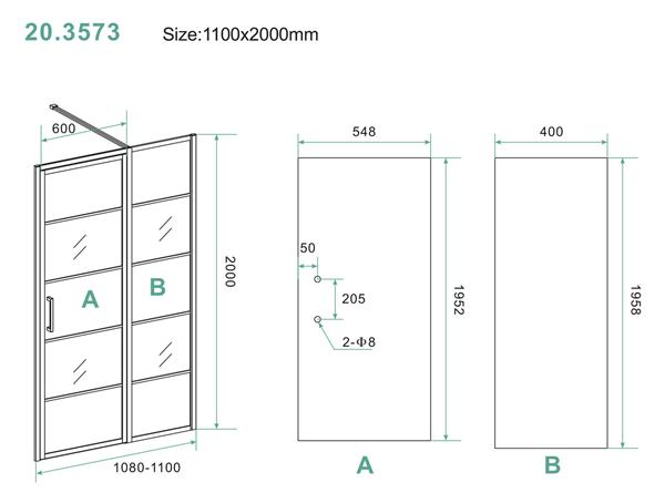 Grote foto horizon nisdeur r l met vast deel 110cm 8mm nano doe het zelf en verbouw sanitair