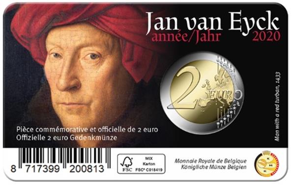 Grote foto belgi 2 euro 2020 jan van eyck coincard nederlands verzamelen munten overige
