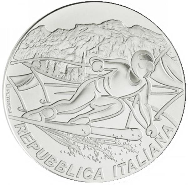 Grote foto itali 5 euro 2021 wereldbeker ski finale cortina verzamelen munten overige