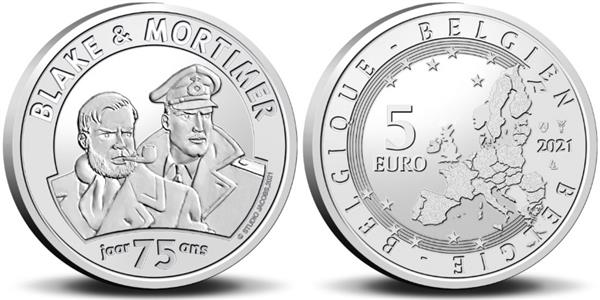 Grote foto belgi 5 euro 2021 blake en mortimer coincard verzamelen munten overige