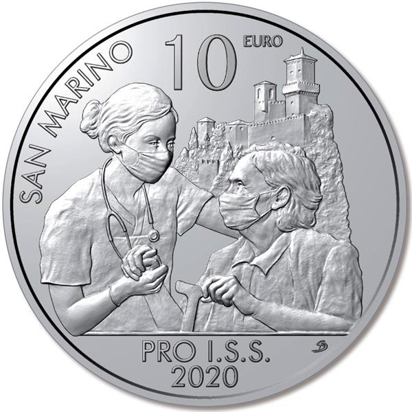 Grote foto san marino 10 euro 2020 gezondheidszorg verzamelen munten overige