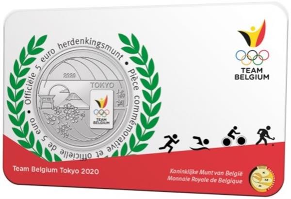 Grote foto belgi 5 euro 2020 coincard olympische spelen gekleurd verzamelen munten overige