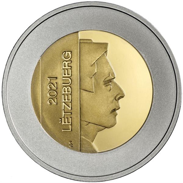 Grote foto luxemburg 5 euro 2021 zandhagedis lacerta agilis verzamelen munten overige