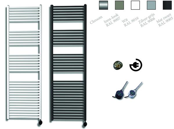 Grote foto sanicare electrische design radiator 172 x 45 cm. met thermostaat zwart doe het zelf en verbouw sanitair