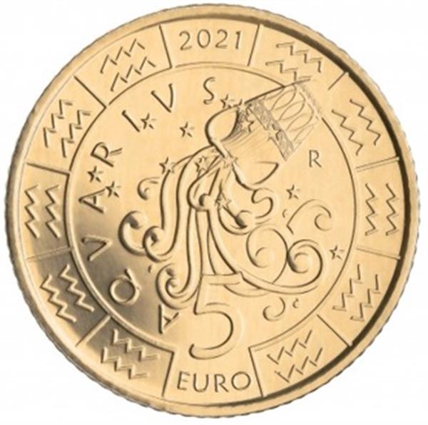Grote foto san marino 5 euro 2021 zodiac waterman verzamelen munten overige