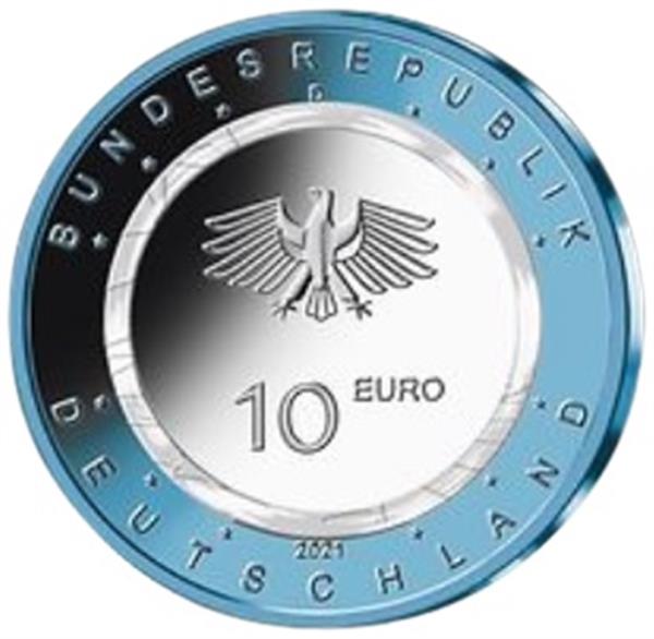Grote foto duitsland 10 euro 2021 op het water verzamelen munten overige