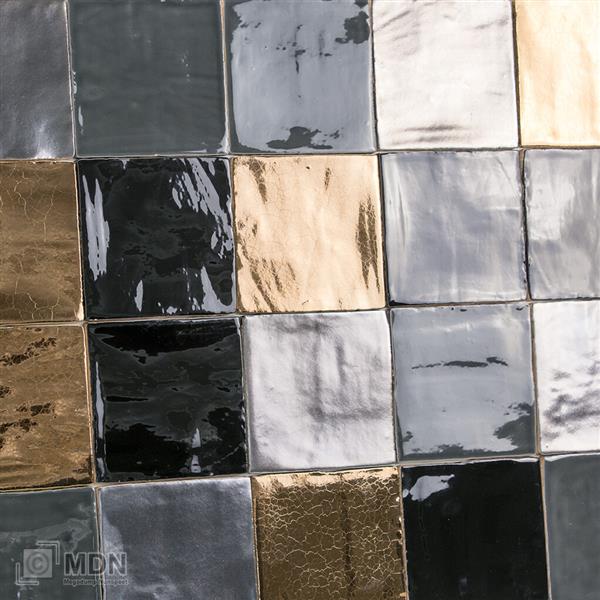 Grote foto handvormtegels 13x13 gold platinum black en grey 0 5m doe het zelf en verbouw tegels