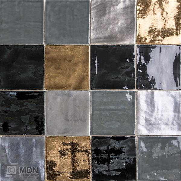 Grote foto handvormtegels 13x13 gold platinum black en grey 0 5m doe het zelf en verbouw tegels