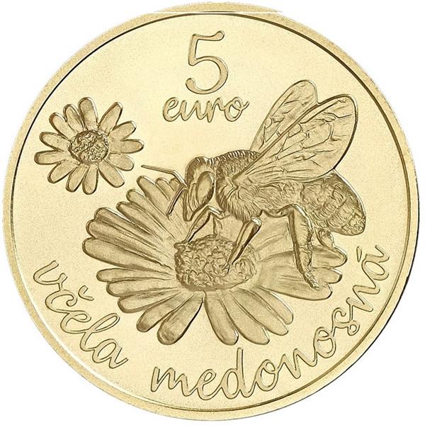 Grote foto slowakije 5 euro 2021 honingbij verzamelen munten overige