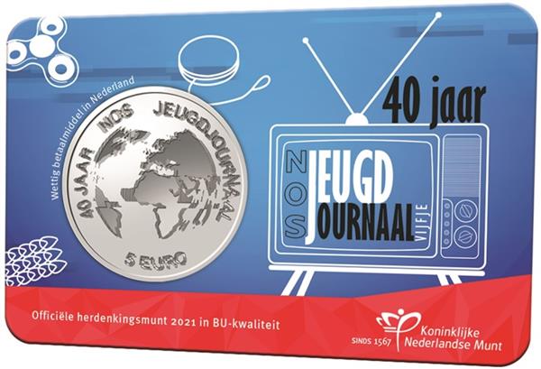 Grote foto nederland 5 euro 2021 40 jaar jeugdjournaal coincard bu verzamelen munten overige