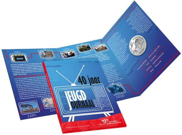 Grote foto nederland 5 euro 2021 40 jaar jeugdjournaal zilver proof verzamelen munten overige