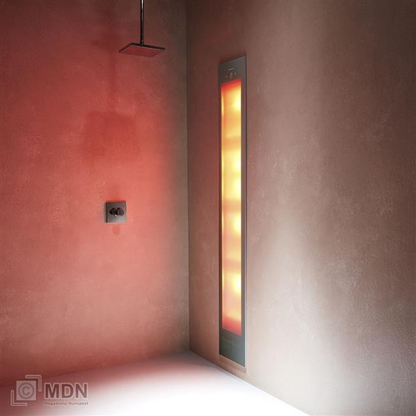 Grote foto sunshower square deluxe organic grey infrarood en uv beauty en gezondheid zonnebanken