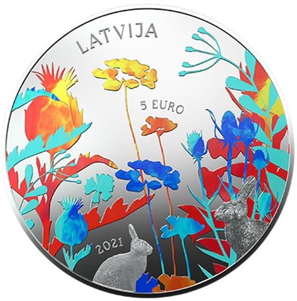 Grote foto letland 5 euro 2021 wonder munt verzamelen munten overige