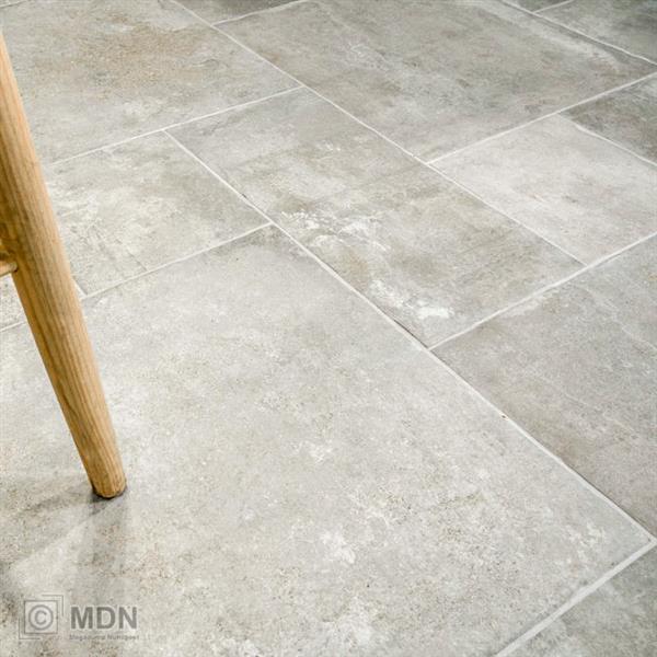 Grote foto romaans verband tegels module vloertegels licht grijs beige 1m doe het zelf en verbouw tegels
