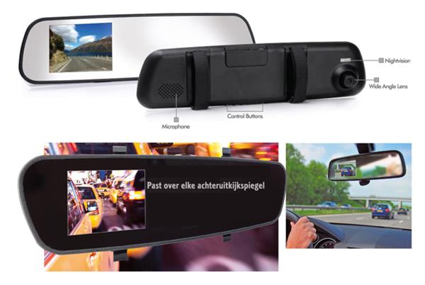 Grote foto dashcam achteruitkijkspiegel spiegel camera binnenspeigel full hd 1080p audio tv en foto algemeen