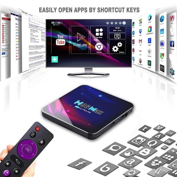 Grote foto mediaspeler android 12 4gb 32gb 5g smart tv iptv box 5g 4k h96 audio tv en foto algemeen
