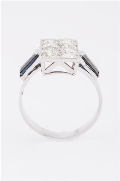 Grote foto art d co stijl ring met briljant en saffier sieraden tassen en uiterlijk ringen voor haar