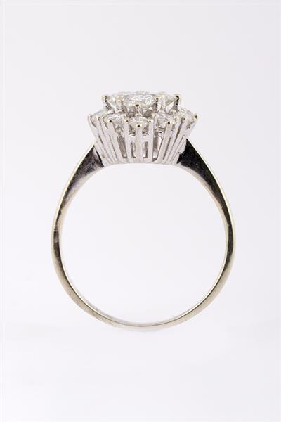 Grote foto wit gouden markies ring met briljant sieraden tassen en uiterlijk ringen voor haar
