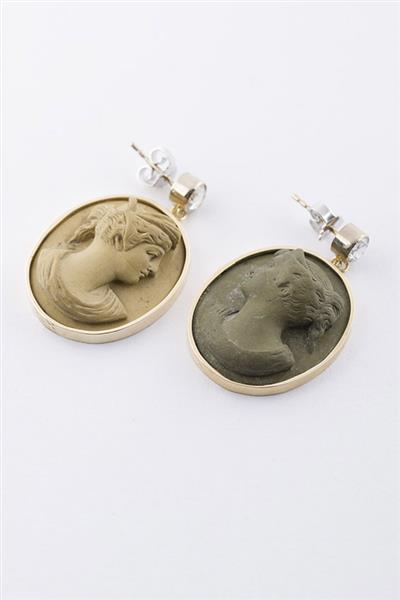 Grote foto gouden oorhangers met lava cam e en diamant sieraden tassen en uiterlijk oorbellen