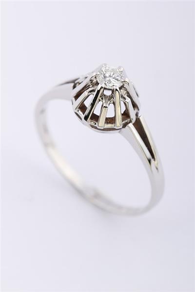 Grote foto wit gouden solitair ring met briljant 0.18 ct. sieraden tassen en uiterlijk ringen voor haar