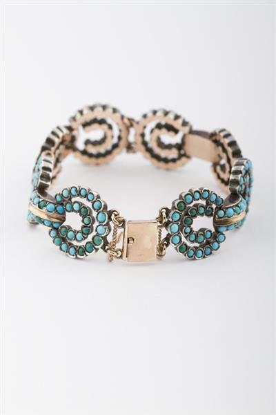 Grote foto antieke 8 krt. armband met turkoois sieraden tassen en uiterlijk armbanden voor haar