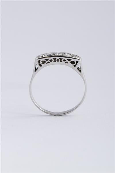 Grote foto wit gouden rij ring met briljanten sieraden tassen en uiterlijk ringen voor haar