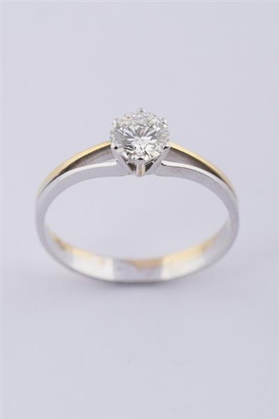 Grote foto wit geel gouden solitair ring met briljant 0.71 ct. sieraden tassen en uiterlijk ringen voor haar
