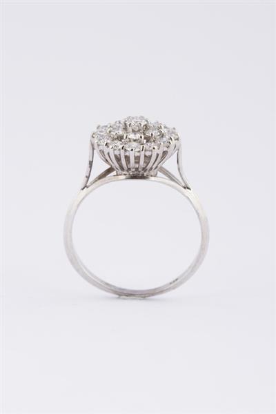 Grote foto wit gouden dubbele entourage ring met briljanten sieraden tassen en uiterlijk ringen voor haar
