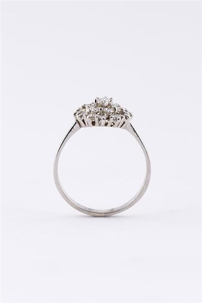 Grote foto wit gouden dubbele entourage ring met 19 briljanten sieraden tassen en uiterlijk ringen voor haar