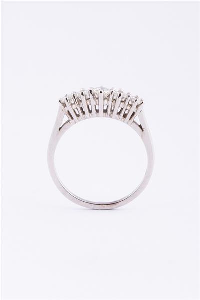 Grote foto wit gouden rij ring met 5 briljanten. totaal ca. 0.52 ct. sieraden tassen en uiterlijk ringen voor haar
