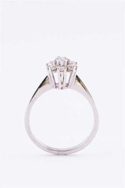 Grote foto wit gouden entourage ring 7 briljanten sieraden tassen en uiterlijk ringen voor haar
